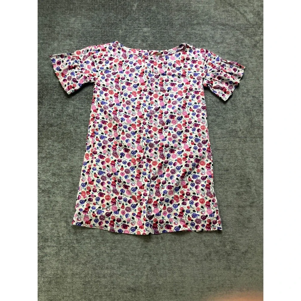 Tea Collection Mini Dress‎ Girls 8 Multicolor Floral Ruffle Sleeve Keyhole Back